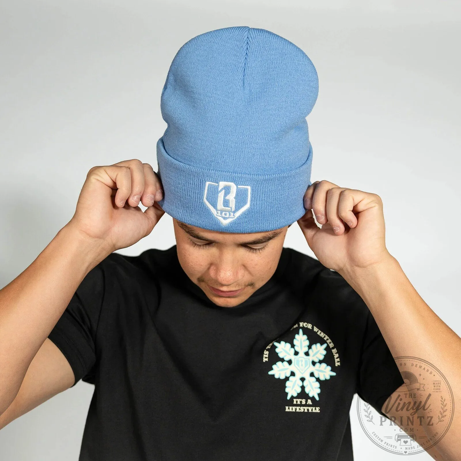 Light Blue Baseball Home Plate 101 Embroidered Beanie Cap Hat 8 Light Blue Baseball Home Plate 101 Embroidered Beanie Cap Hat