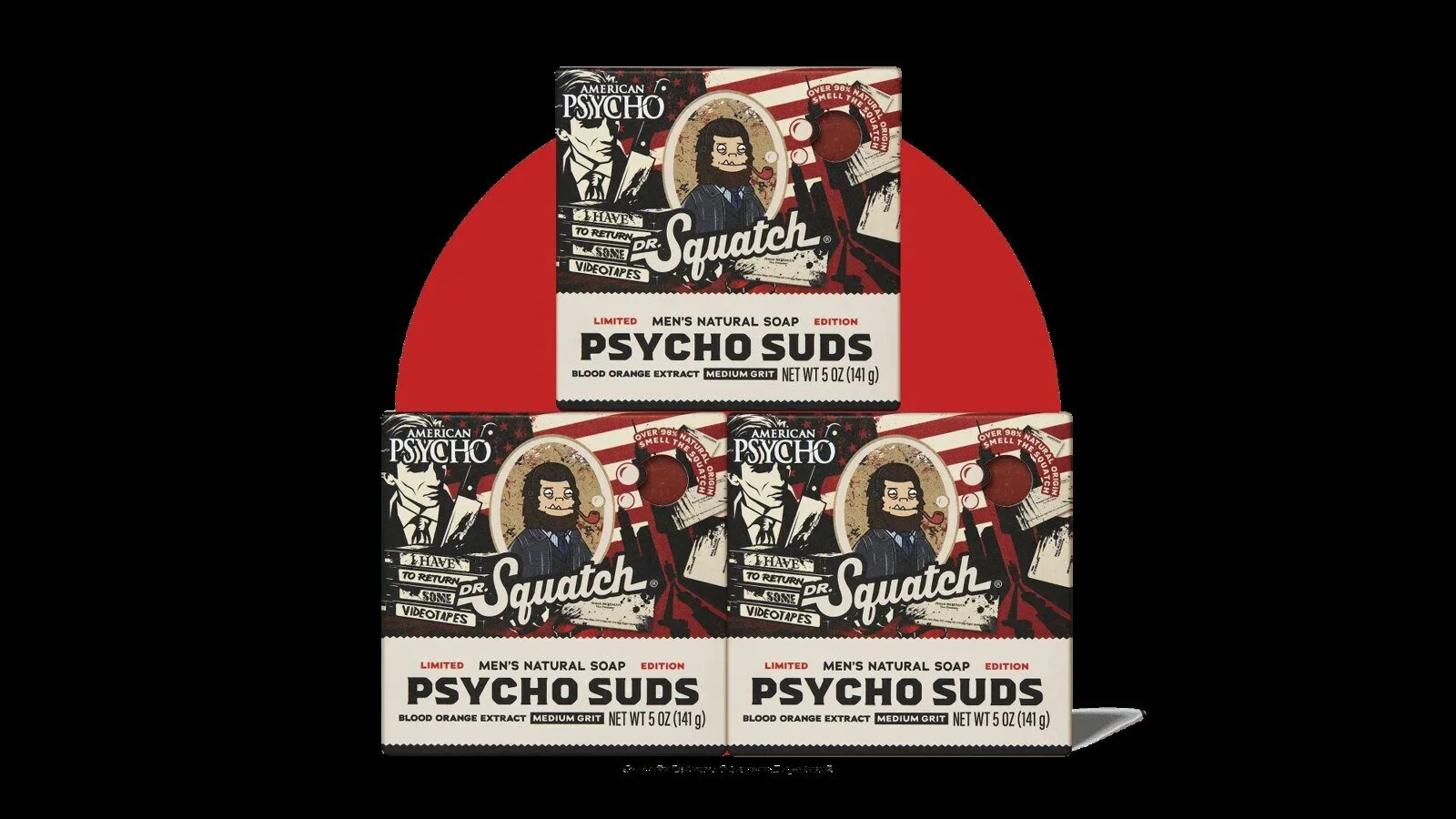 American Psycho Dr. Squatch Psycho Suds Blood Orange Natural Soap Bar