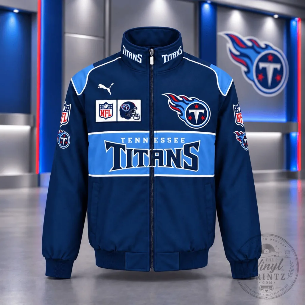 Tennessee Titans NFL Football Team Spirit Full-Zip Casual Jacket Tennessee Titans NFL Football Team Spirit Full-Zip Casual Jacket