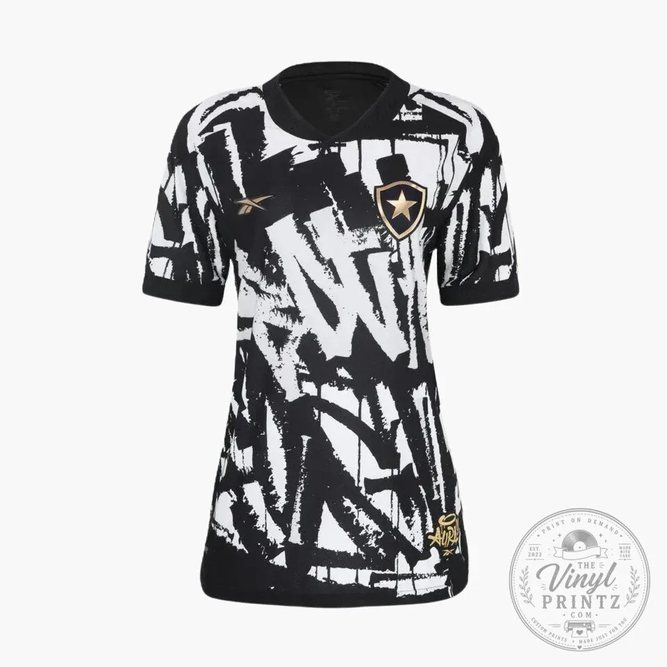 Botafogo Futebol e Regatas Black and White Graffiti Pattern Soccer Jersey 12 Botafogo Futebol e Regatas Black and White Graffiti Pattern Soccer Jersey