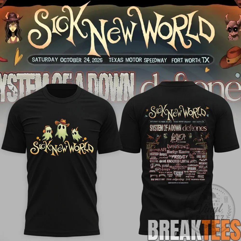Sick New World Festival 2026 Band Lineup Concert Event Gray T-Shirt 7 Sick New World Festival 2026 Band Lineup Concert Event Gray T-Shirt