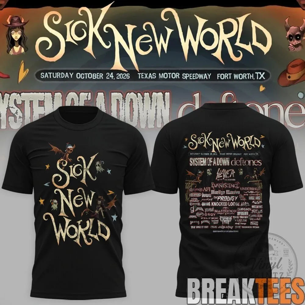 Sick New World Festival 2026 Band Lineup Concert Event Gray T-Shirt 8 Sick New World Festival 2026 Band Lineup Concert Event Gray T-Shirt