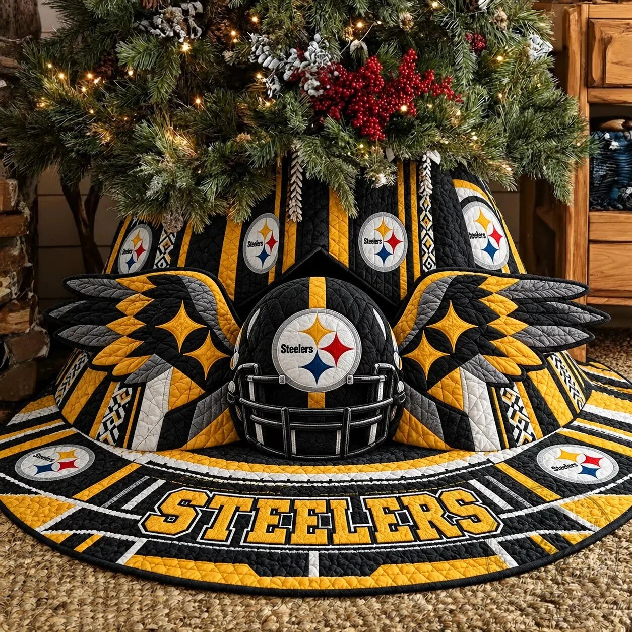 Pittsburgh Steelers NFL Football Team Christmas Tree Skirt 3 Pittsburgh Steelers NFL Football Team Christmas Tree Skirt