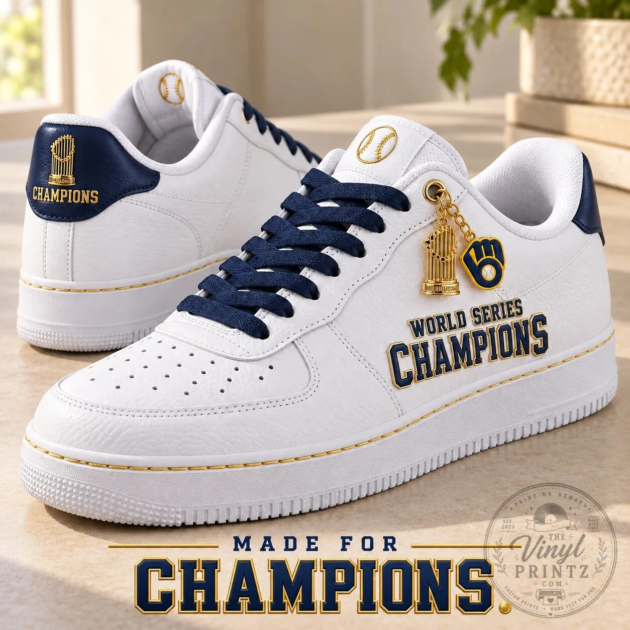 Milwaukee Brewers World Series Champions Low-Top Sneakers